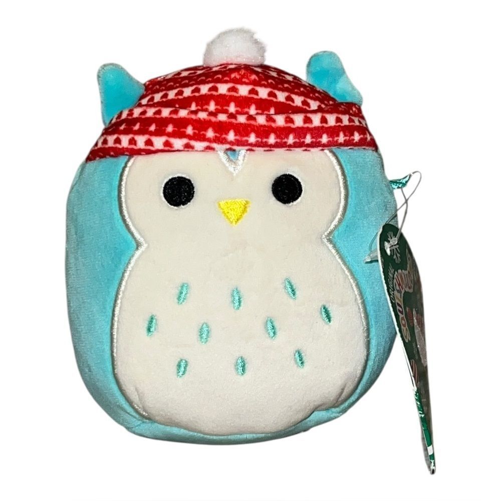 Squishmallow Winston the Owl Winter Hat Ornament Stuffed Plush 4.5" NWT